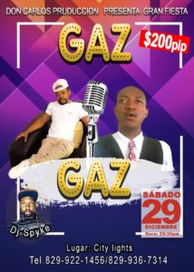 Gran Fiesta Live Music by GAZ at City Lights Sosua, Dec 29