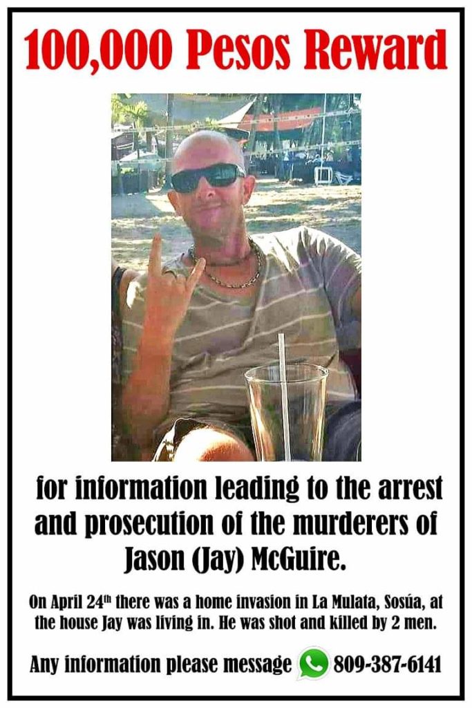 Reward for the killers of this man - Jay McGuire, Sosua Dominican Republic