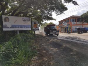 Machinery to lay asphalt broke down