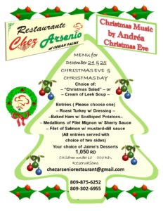 Celebrate Christmas Eve and Christmas Day at Chez Arsenio Restaurant
