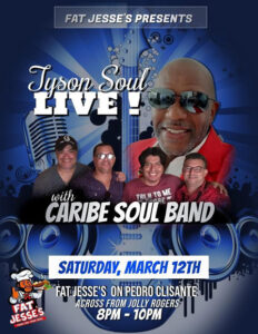 Live Music by Tyson and Caribe soul Band at Fat Jesse's Restaurant