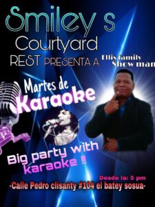 Every Tuesday Karaoke night at Smiley's Courtyard & Restaurant Sosua